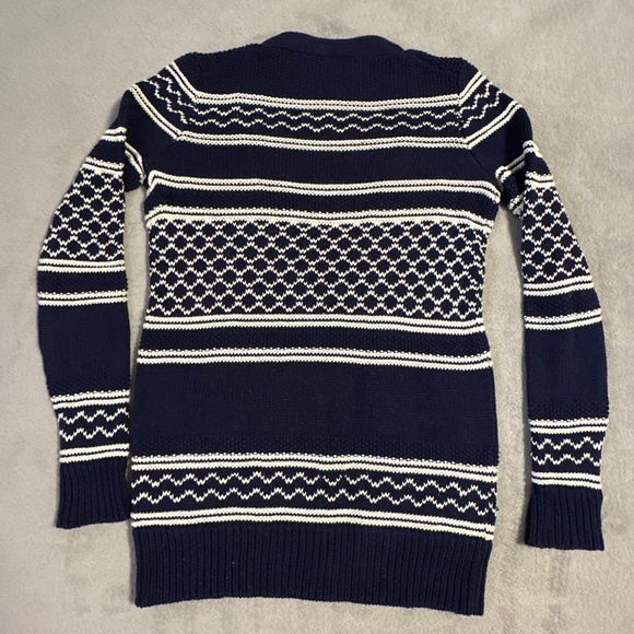 Madewell Womens Cardigan Sweater Stitchway Stripe Blue White XS Cotton - Picture 4 of 7